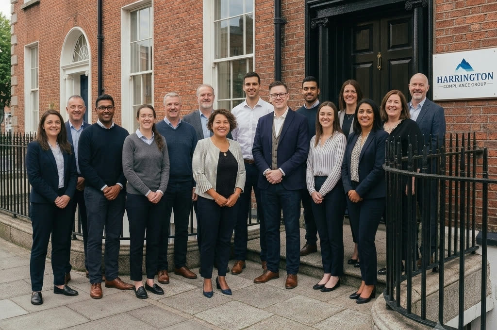 The Harrington Compliance Group team outside the company offices in Dublin 2